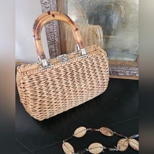 60s Coated Straw Vintage Bag By Mr. Ernest